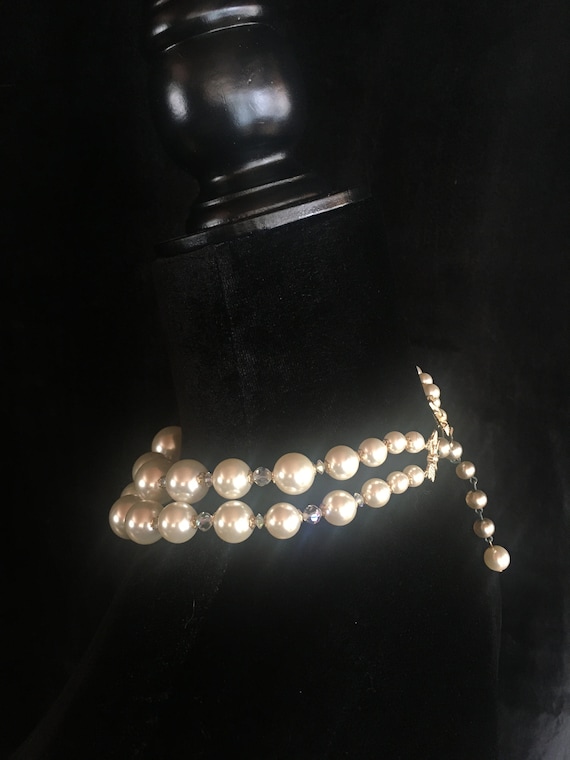 50's-60's Vintage Choker Pearl like balls, beads … - image 2