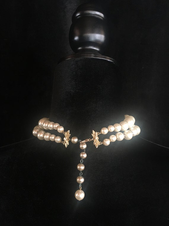 50's-60's Vintage Choker Pearl like balls, beads … - image 3