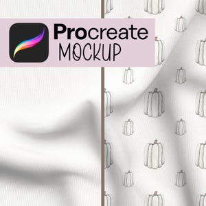 Procreate Stoff-Mockup-Oberflächenmuster-Designer mit realistischer Textur - Stoff-Mockup, Decken-Mockup, Stoff-Mockup für die Auflistung von Fotos