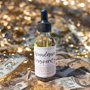 Abundance Prosperity Body Oil, All Natural Bath + Body Oil, Crystal + Herbal Infused