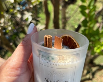 Abundance Candle, Prosperity Candle, Hand Poured Soy Wax Candle