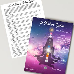 12 Chakra druckbare digitale Dateien | 5D fünfte Dimensionale Chakren