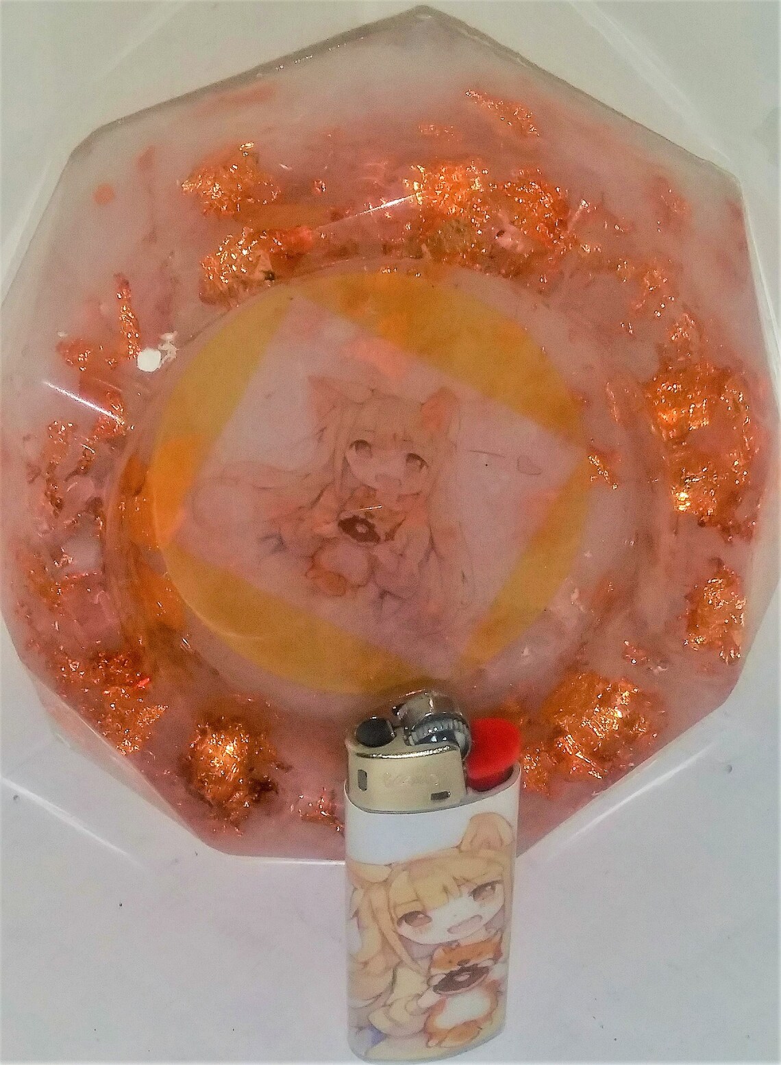 Anime Ashtray Rose Gold Rolling Tray Accessories Weed Etsy