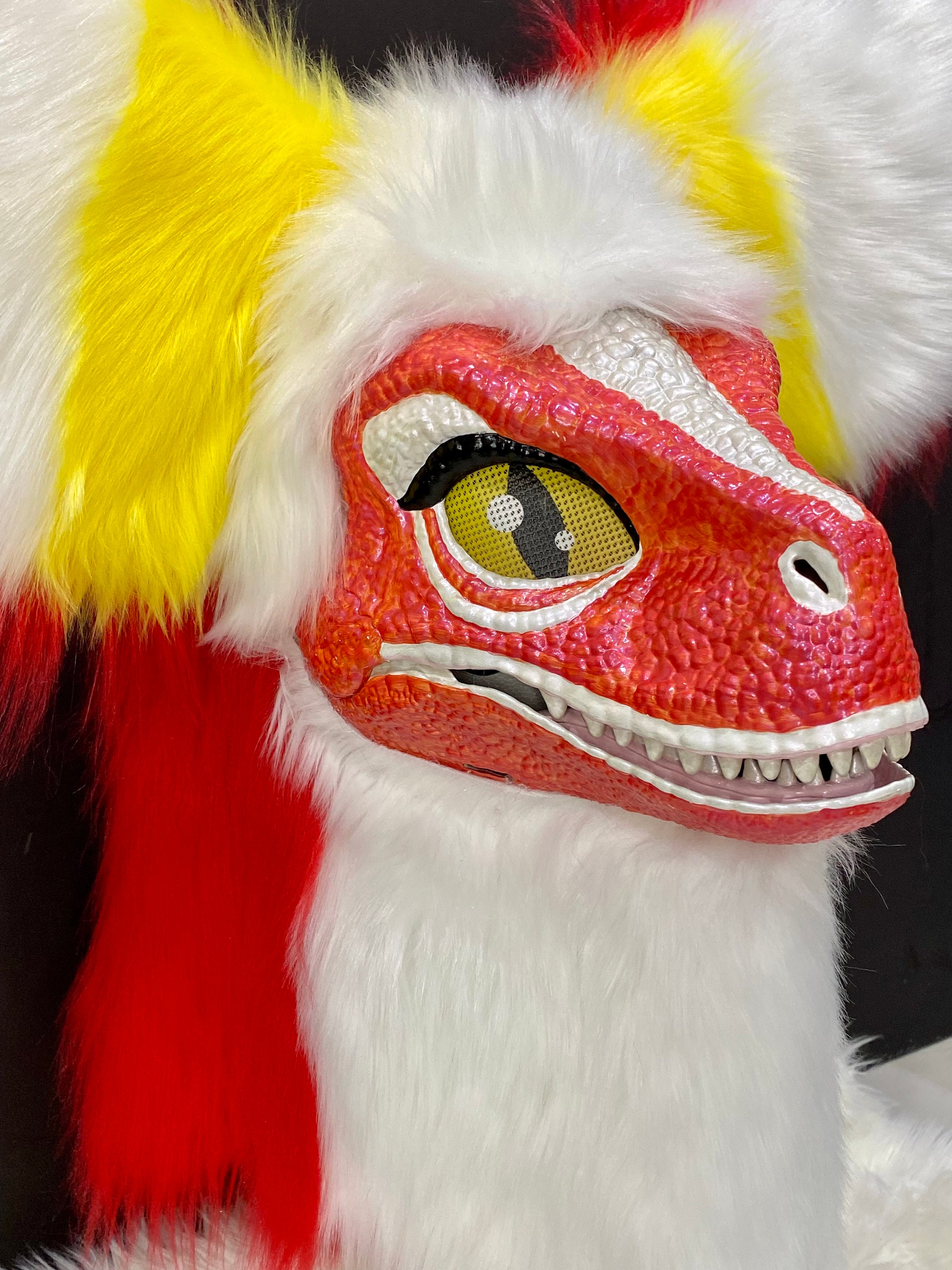 Dino Furry Mask With Matching Nub Tail Zeno. SPRING SALE - Etsy