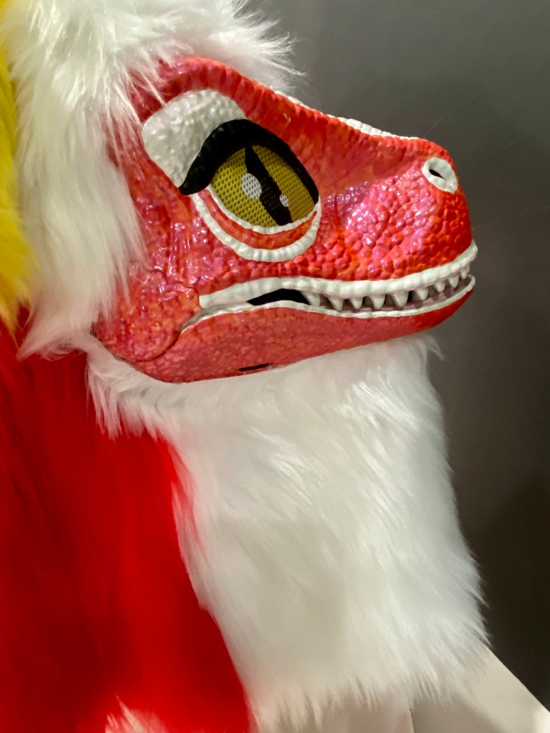 Dino Furry Mask With Matching Nub Tail Zeno. SPRING SALE - Etsy