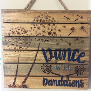 Wooden Dandelion wall hanging