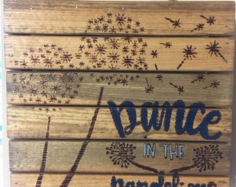 Wooden Dandelion wall hanging