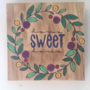 Home Sweet Home wooden box sign