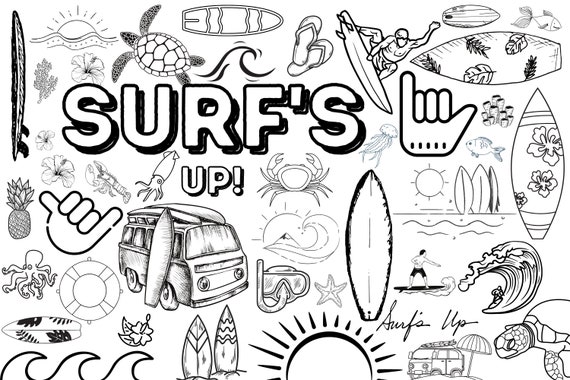 Huge Surf's up Coloring Poster for Kids Adults great for | Etsy