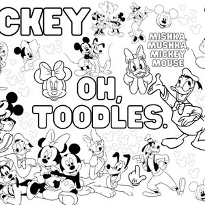 Huge Printed Mickey Coloring Poster for Kids, Adults -Great for Family Time, Girls, Boys, Arts and Crafts, Senior Care Facilities, Schools