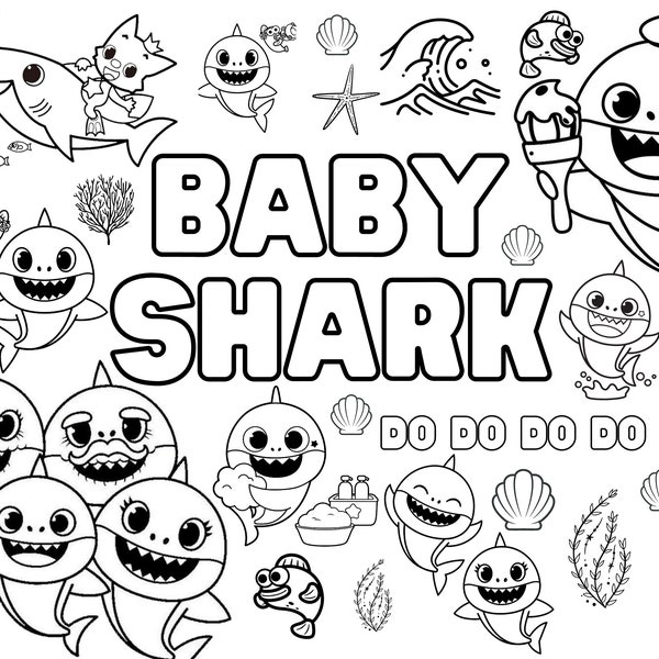 Huge Shark Coloring Poster for Kids, Adults -Great for Family Time, Girls, Boys, Arts and Crafts, Senior Care Facilities, Schools