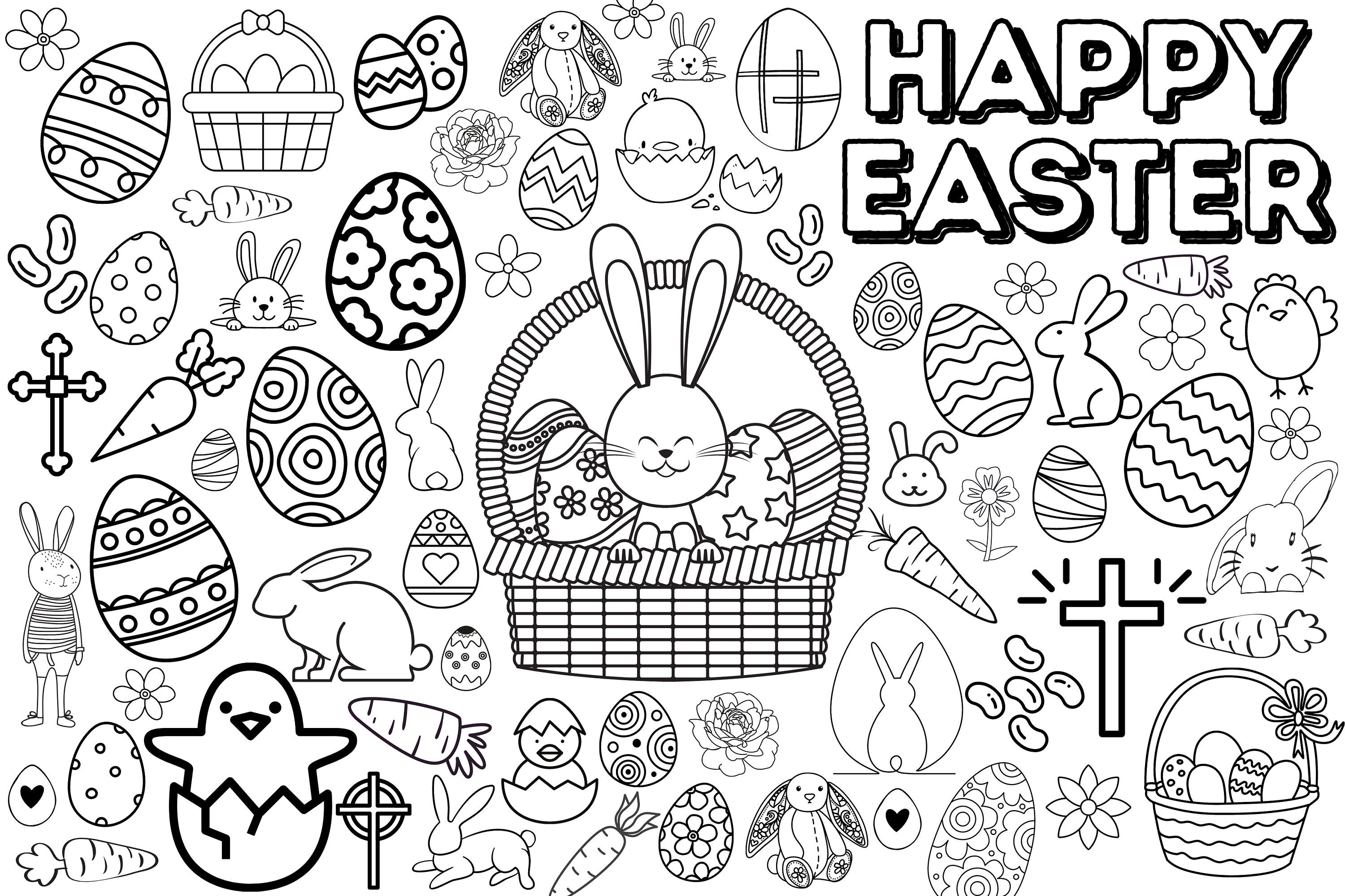 Block poster Spring - coloring page for 25 people - Yoors