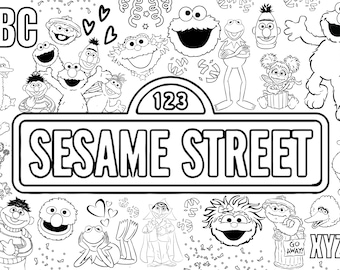 sesame street coloring etsy