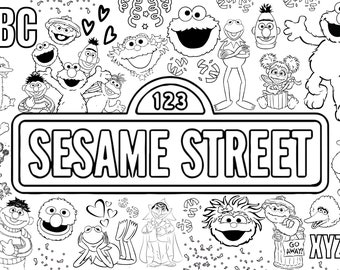 sesame street coloring etsy