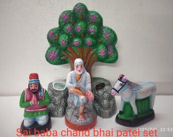 Shirdi Sai Baba Chand Bai Patel Set Golu Doll / Golu Bommai / Bommulu