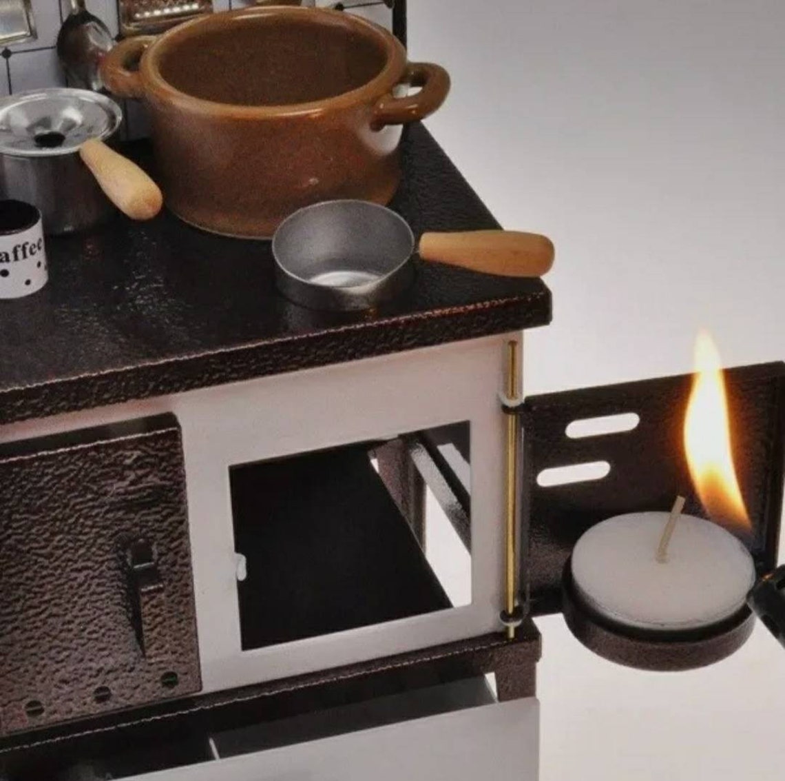 NEW miniature real kitchen steel stove black36 tea candles Etsy