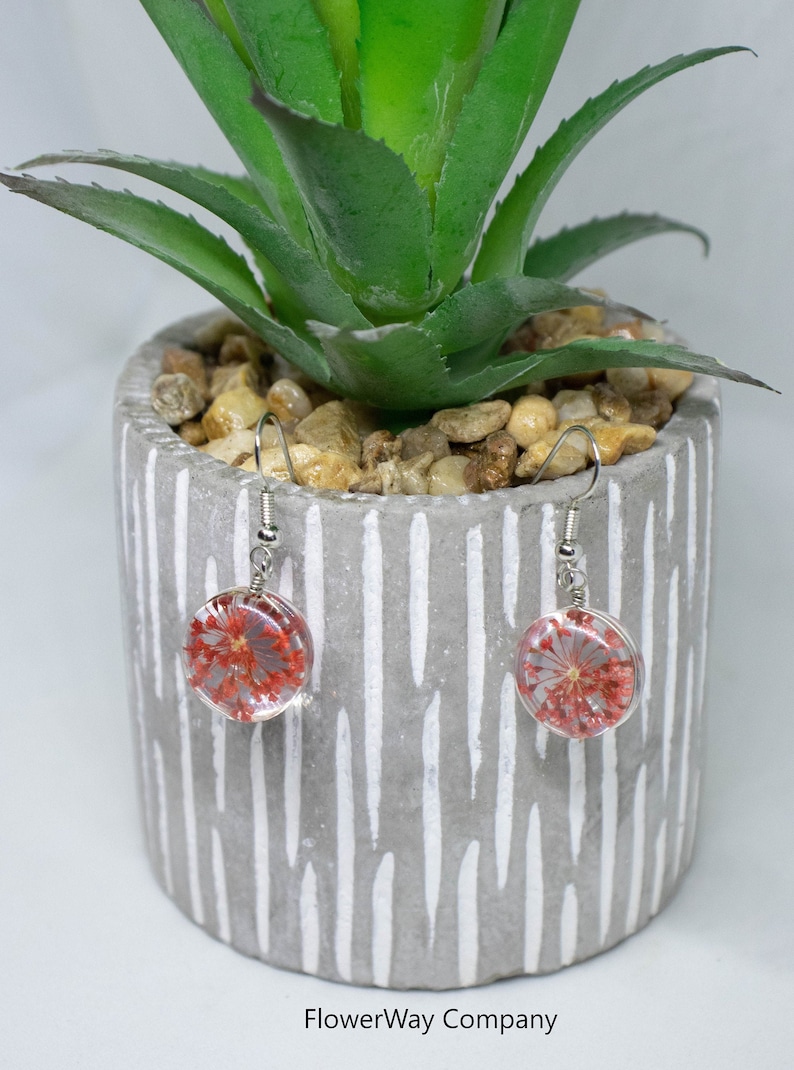 Dried Flowers Perfect gift for her. Brides earrings Pressed flower earrings Enchanted earrings Unique earrings