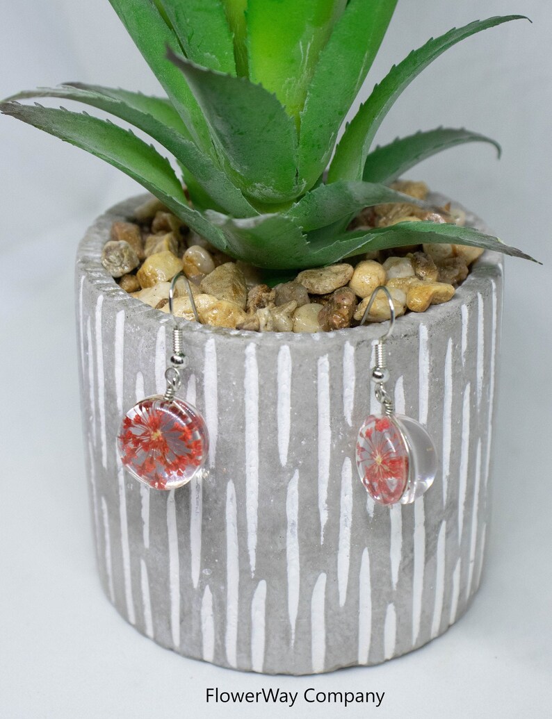 Dried Flowers Perfect gift for her. Brides earrings Pressed flower earrings Enchanted earrings Unique earrings