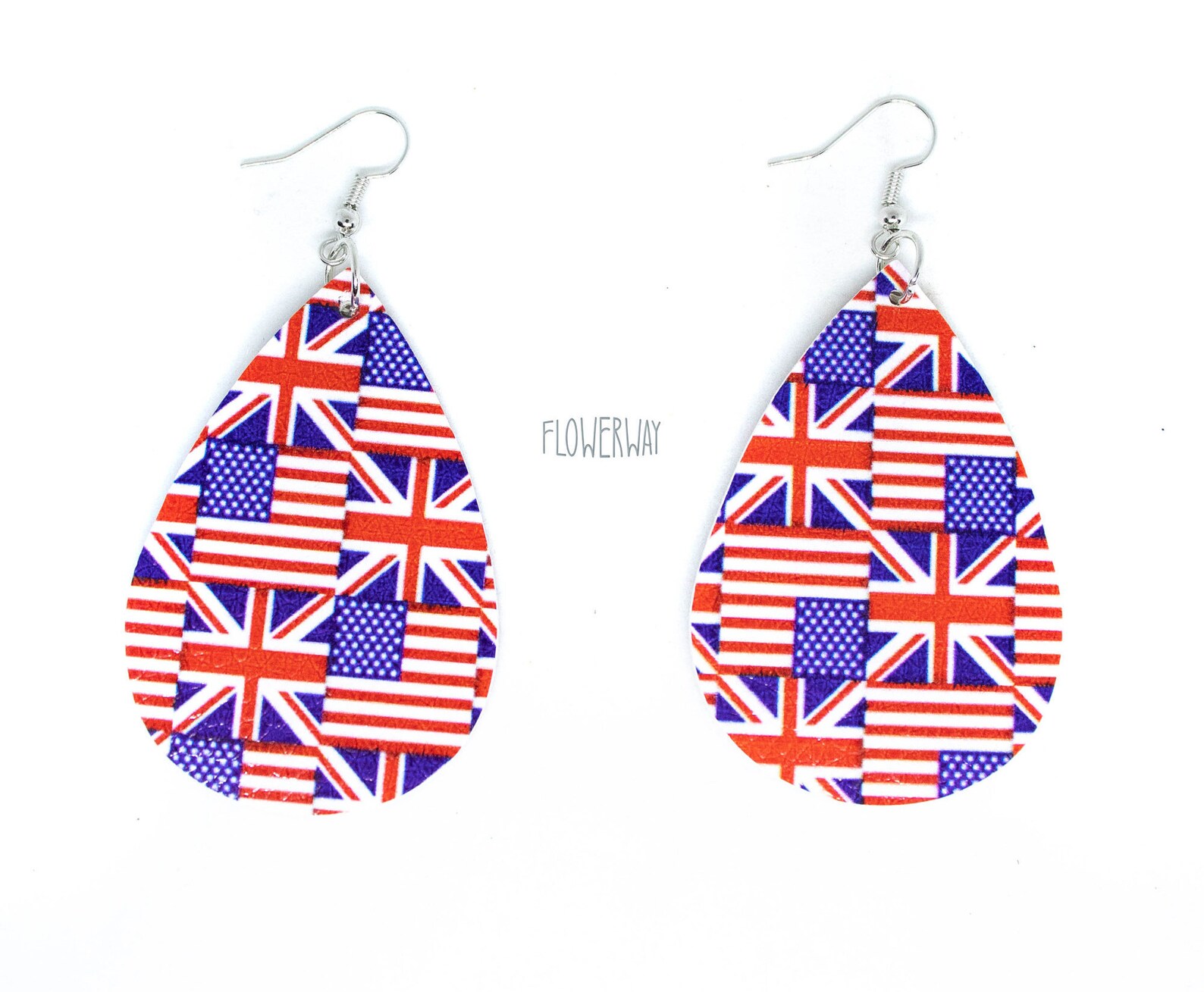 FLAG Earrings Holiday Earrings Fun Earrings Faux Leather Etsy UK