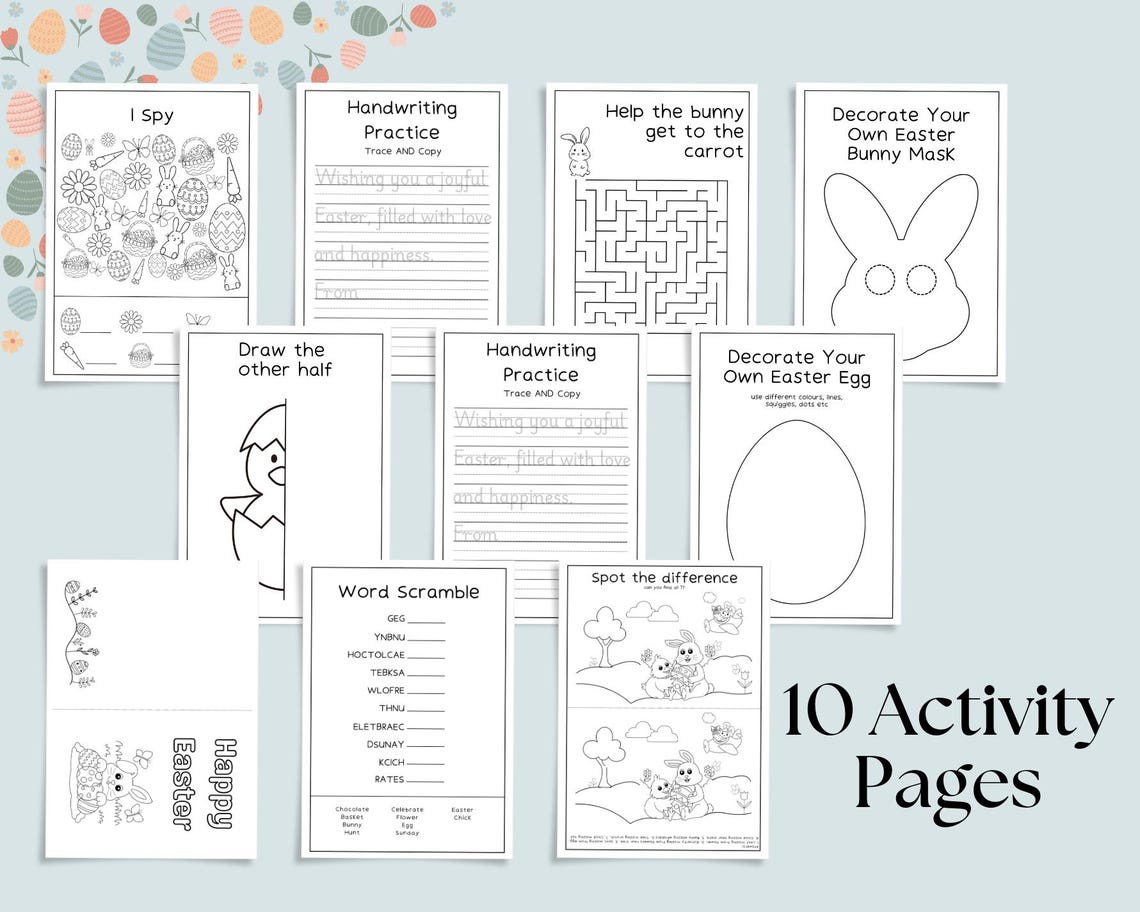 Easter Activity Book | Printable Games, Coloring Pages & Mazes | Kids ...