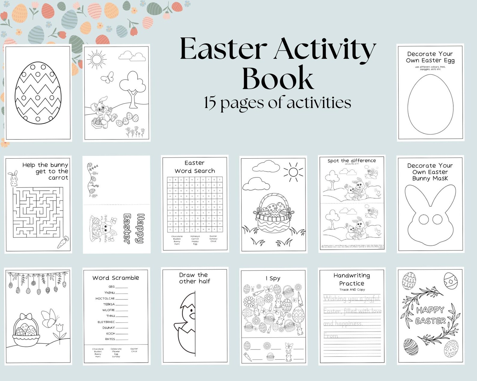 Easter Activity Book | Printable Games, Coloring Pages & Mazes | Kids ...