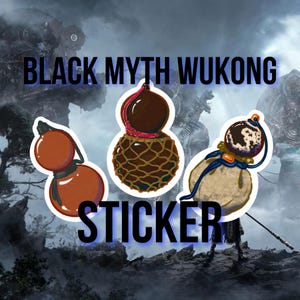 Black Myth Wukong Gourds Fanart | Sun Wukong sticker Game Science | video game laptop decal waterproof vinyl