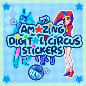 The Amazing Digital Circus Stickers | Fanart waterproof laptop decal vinyl Fandom