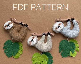 PDF Pattern sloth, Easy pattern sloth, Digital Download sloth pattern, Sewing pattern sloth, tutorial funny sloth. PDF Sloth