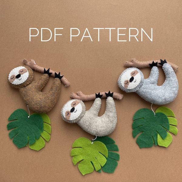 PDF Pattern sloth, Easy pattern sloth, Digital Download sloth pattern, Sewing pattern sloth, tutorial funny sloth. PDF Sloth