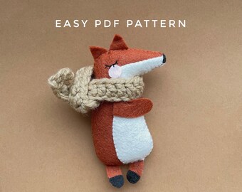 PDF Patroon vos, tutorial vos, kinderkamerdecoratie vos van vilt, eenvoudig instructiepatroon, digitale download, vos pluche patroon, vossensteek