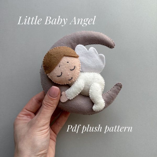 Baby angel ornament PDF felt sewing pattern nativity ornament cute angel figurine kawaii plush pattern pregnancy ornament