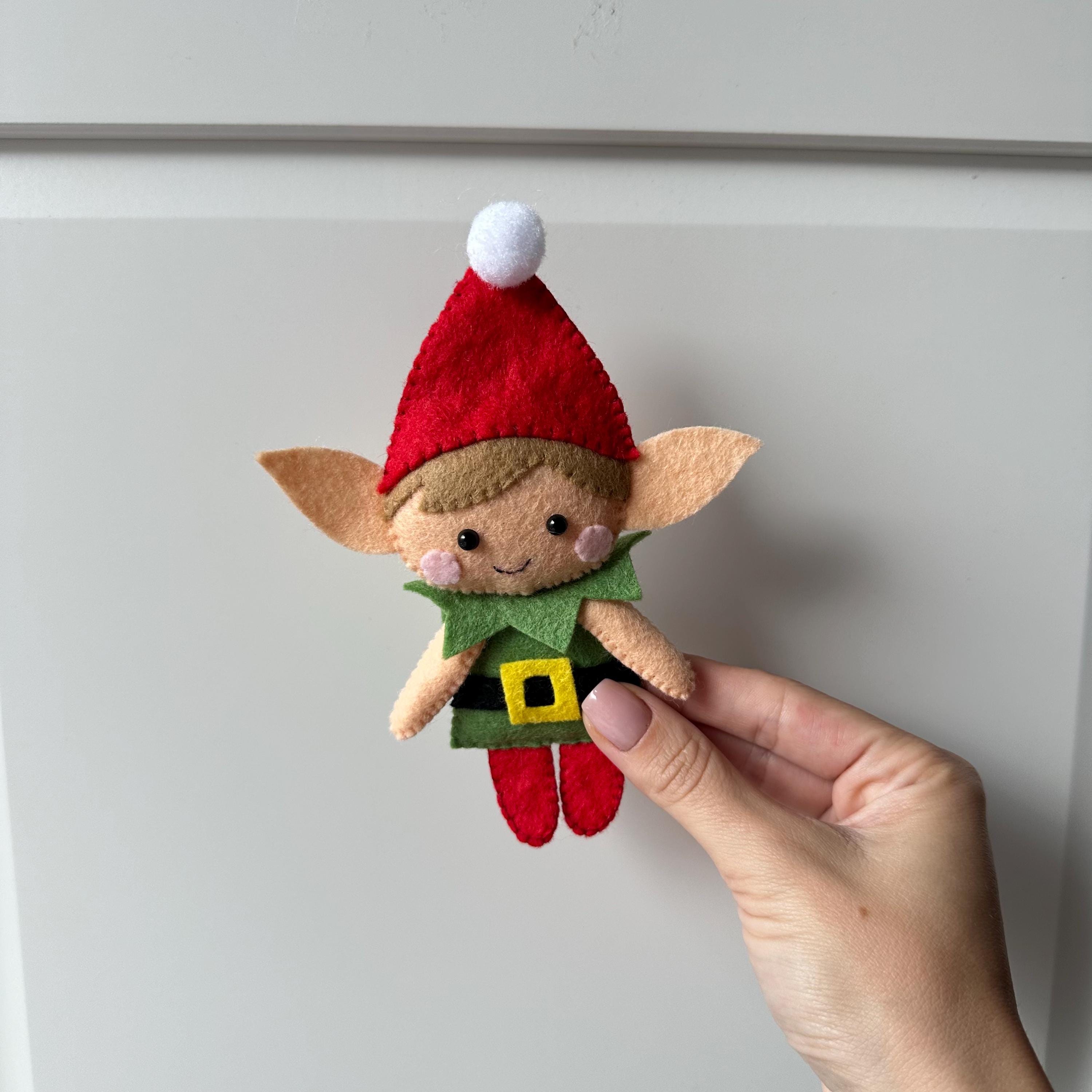 フェルトクリスマスエルフオーナメント新年pdfパターン面白い手作り 