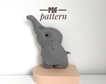 Elephant ornament PDF pattern elephant baby plushie pattern DIY baby mobile elephant gifts elephant nursery felt animals sewing tutorial