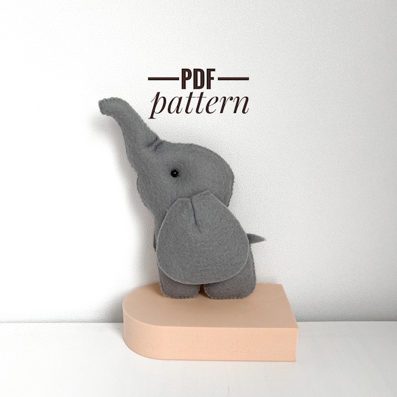 Elephant ornament PDF pattern elephant baby plushie pattern DIY baby mobile elephant gifts elephant nursery felt animals sewing tutorial