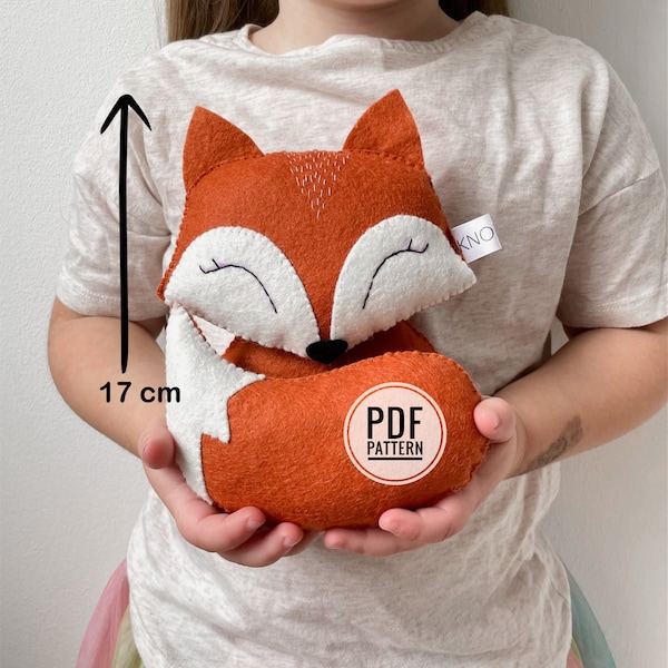 Fox ornament PDF pattern felt ornament red fox plush pattern woodland nursery decor fox toy