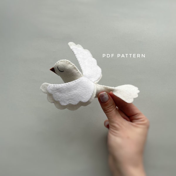 Bird plushie PDF pattern plush pattern woodland animals nursery decor cute bird DIY felt ornament handmade plush