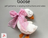 Little Goose pdf plush pattern felt farm animal cute sewing pattern diy handmade gift baby shower funny ornament hand sewing goose