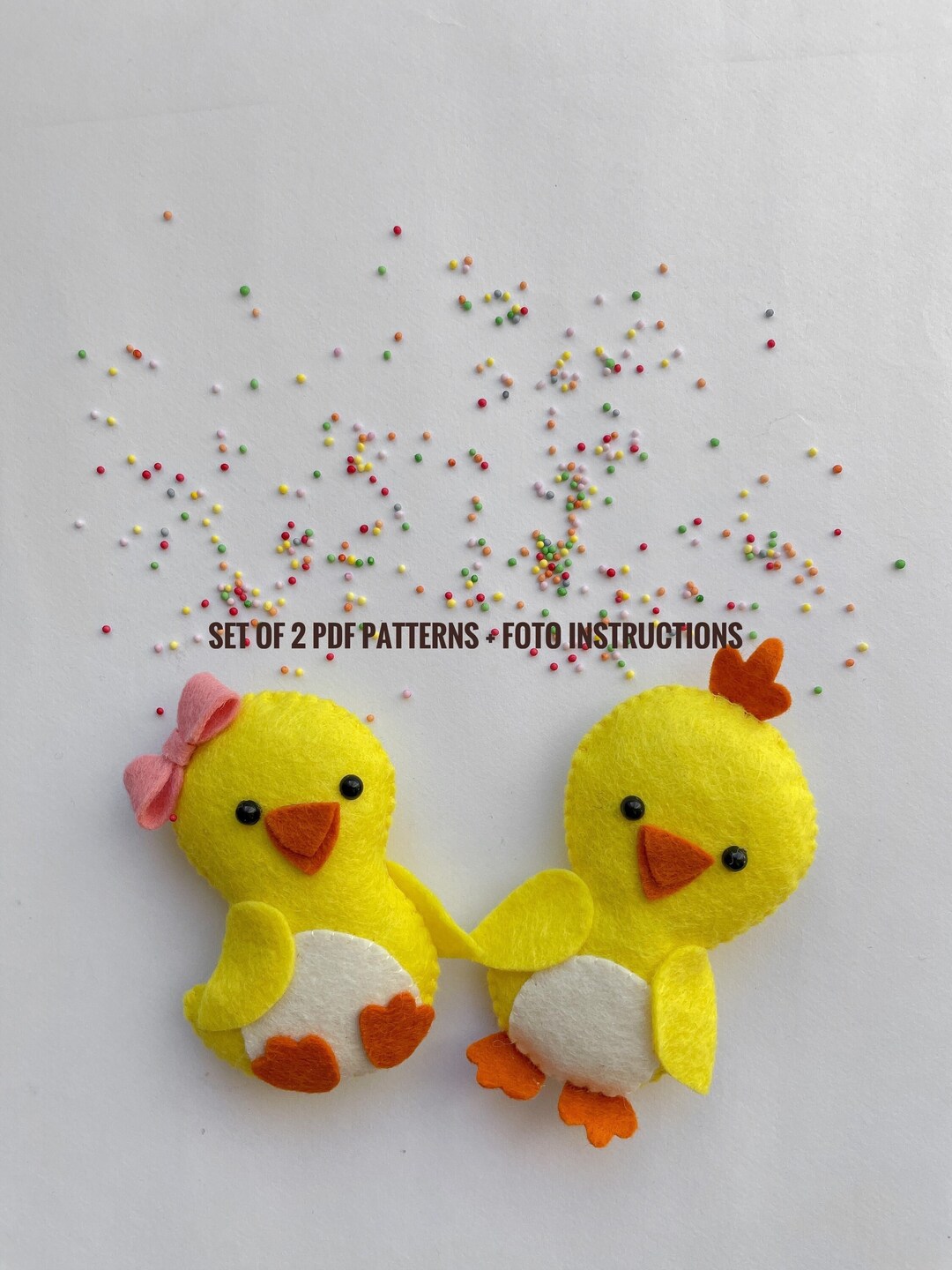 Set of 2 Pdf Pattern Baby Chicken Tutorial Sewing Chicken Pdf Digital ...