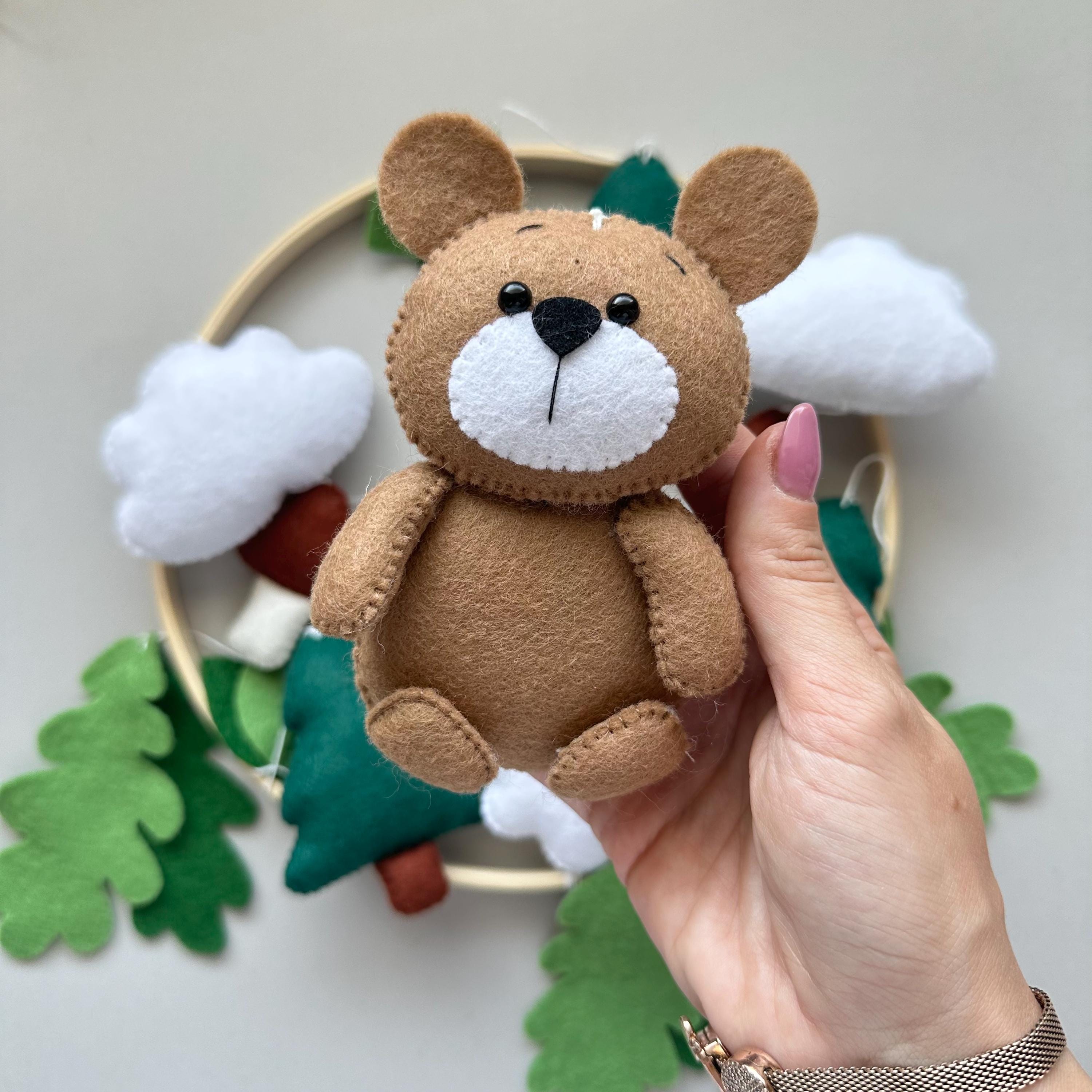 Woodland Bear Baby Mobile Pdf Pattern DIY Crib Mobile Handmade Baby ...