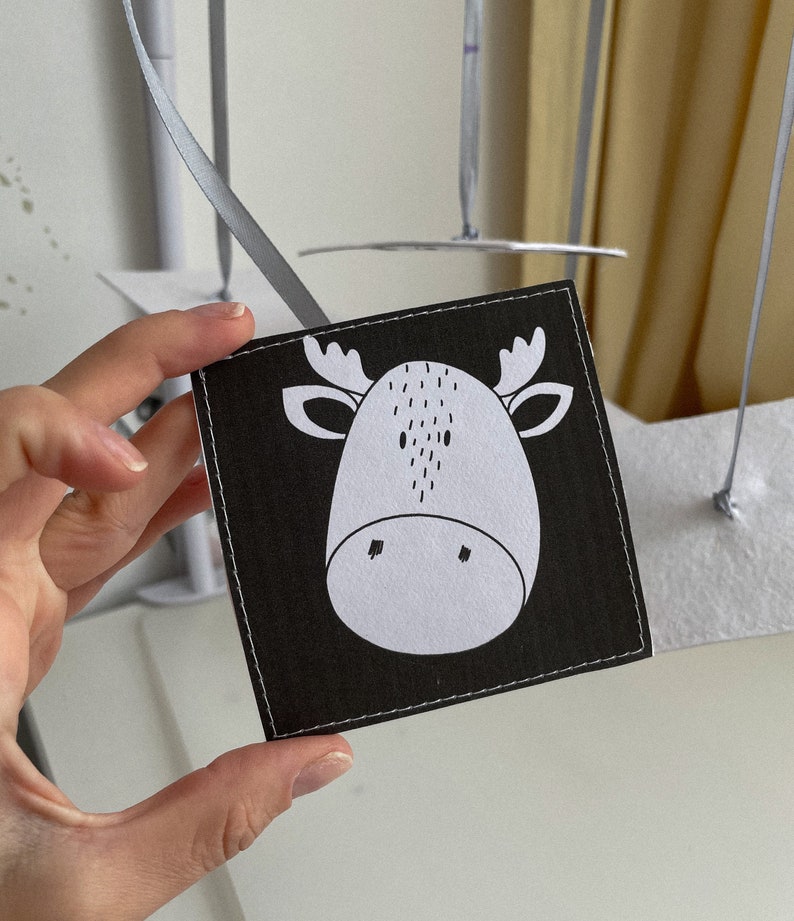 Cartões sensoriais preto e branco de alto contraste para bebês, download digital de flashcards Montessori, brinquedo de desenvolvimento para recém-nascidos, presente para chá de bebê imagem 7