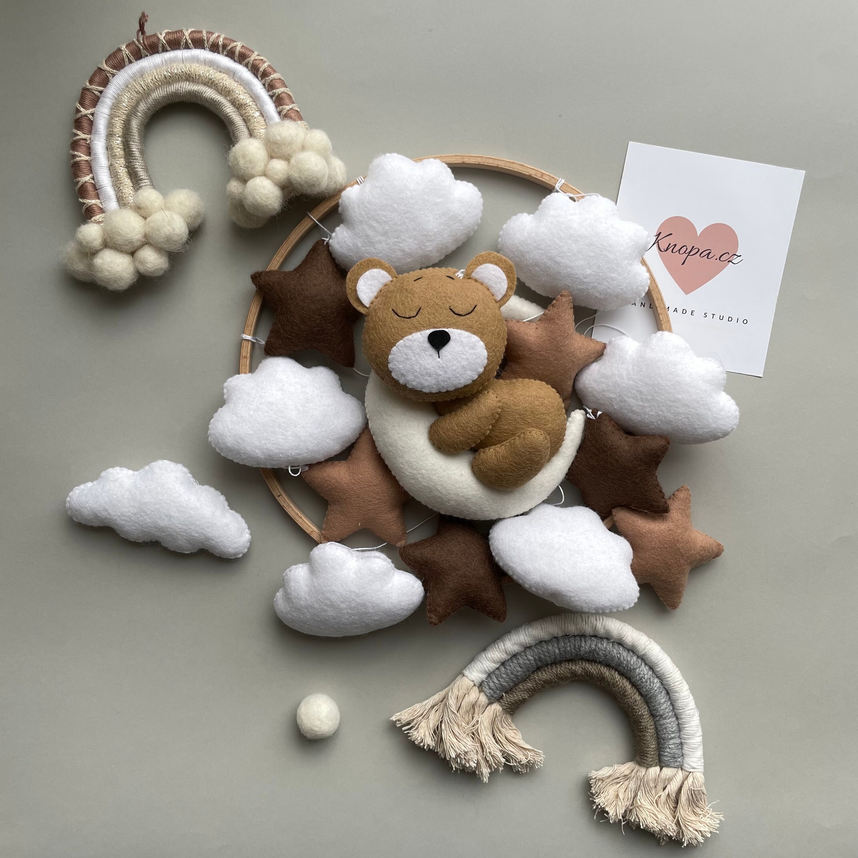Baby Mobile Pdf Pattern Bear Plush Felt Woodland Animals Bear Ornament ...