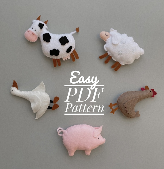 Set of 5 PDF Pattern PDF Pattern Pets Farm Animals PDF - Etsy