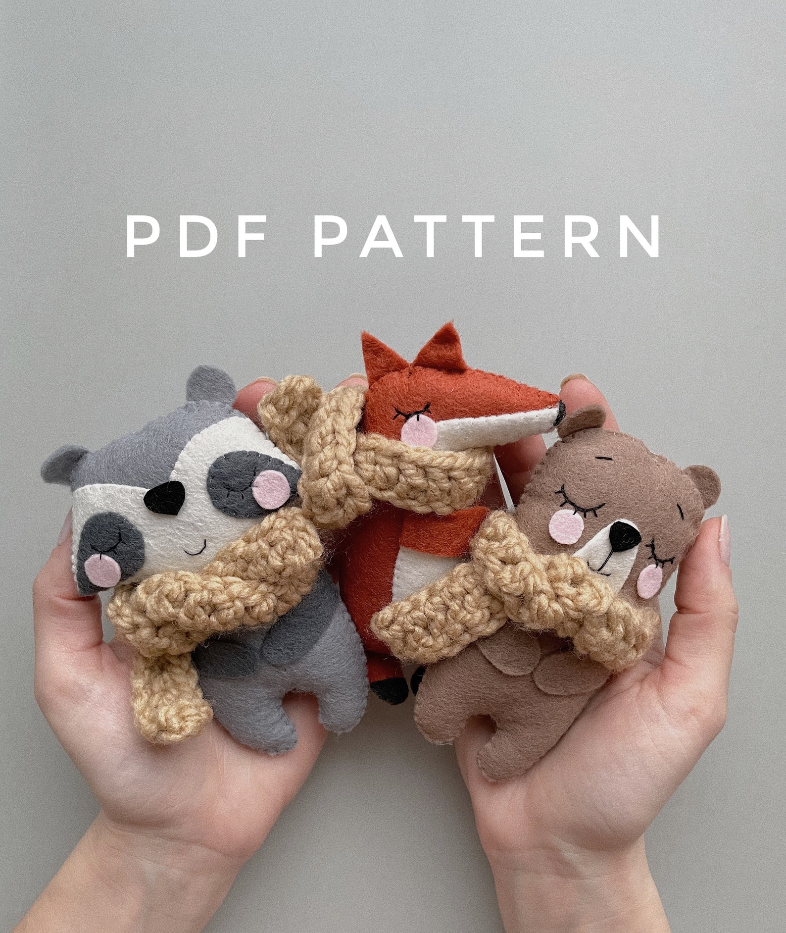 Set of 3 PDF Pattern Sewing Felt Toy PDF Digital Download | Etsy
