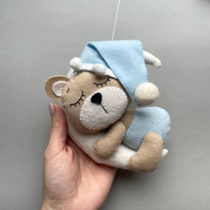 Bear felt pattern pdf kawaii plush pattern bear ornament baby mobile pattern diy nursery decor unique baby ornament woodland animals plush