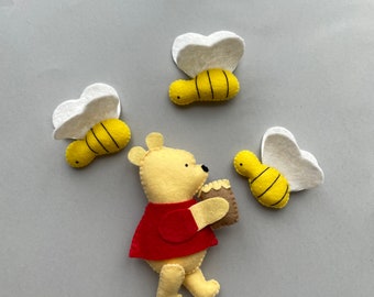 Winnie the Pooh Felt Pattern, Set of 5 PDF Plushie Pattern