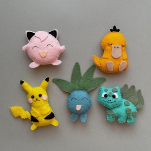Set of 5 Pokemon Pattern, Easy Pokemon PDF Pattern, Pokemon Decor ...