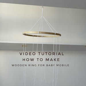 Video tutorial how make wooden base for baby mobile nursery DIY baby mobile hanger felt mobile handmade nursery decor