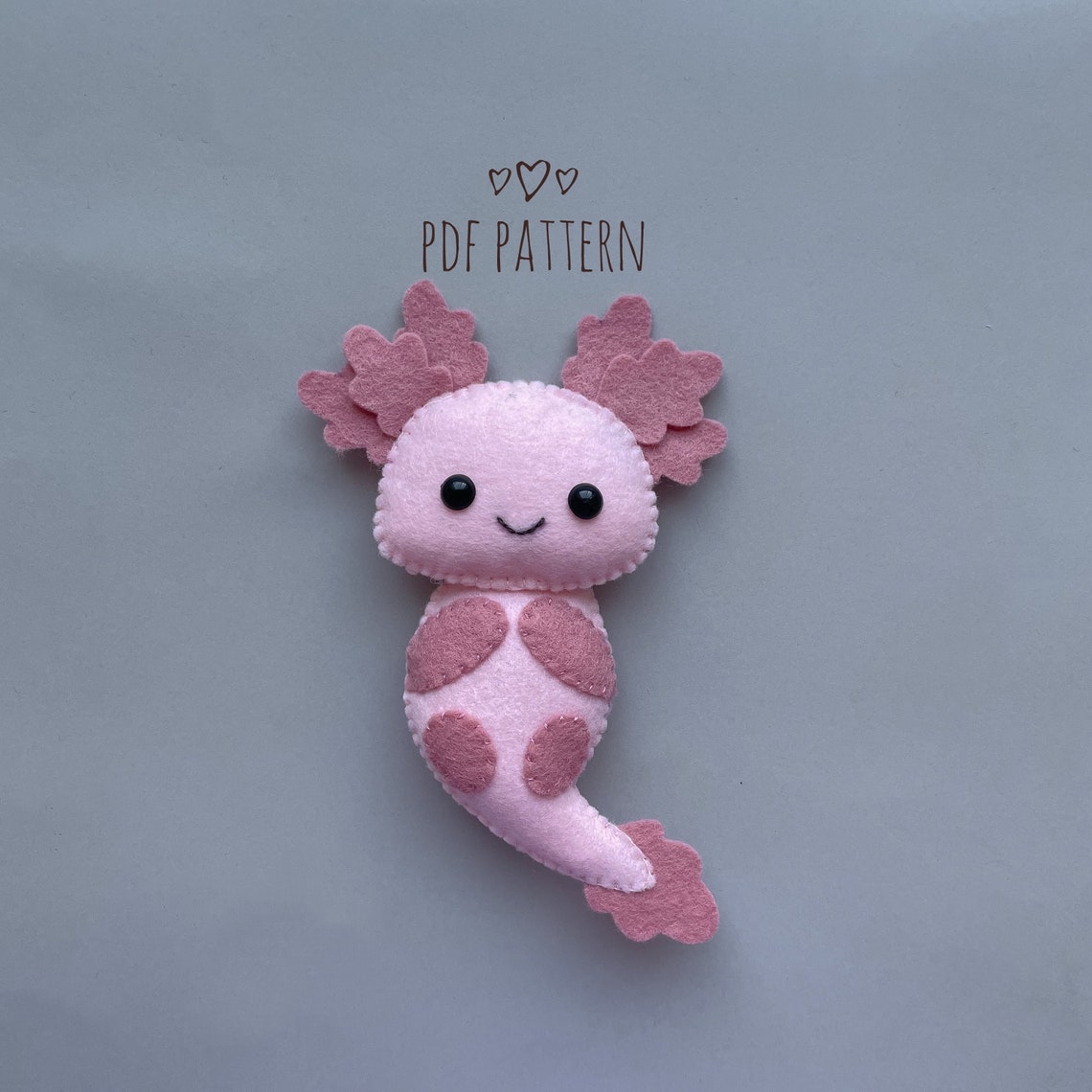 Axolotl PDF Pattern Axolotl Plush Felt Pattern Axolotl Ornament ...
