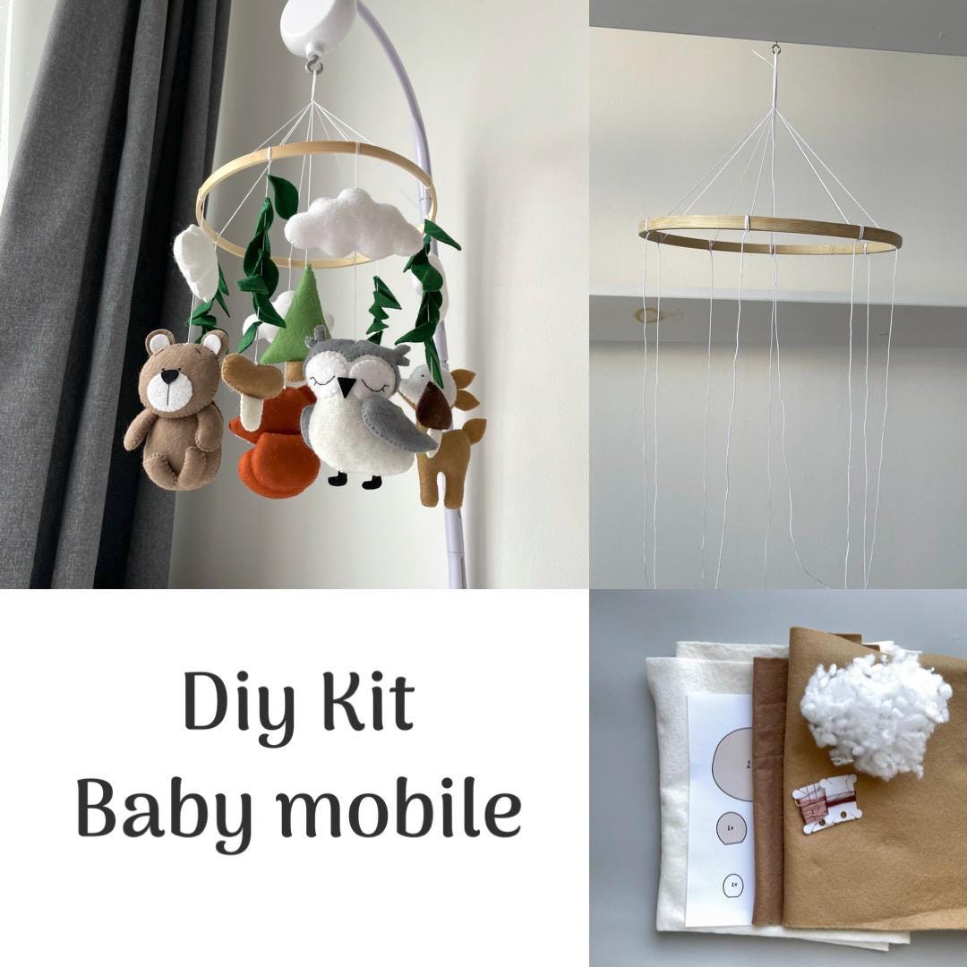 Make Your Own Woodland Baby Mobile Handmade Diy Kit Crib Mobile Nursery ...