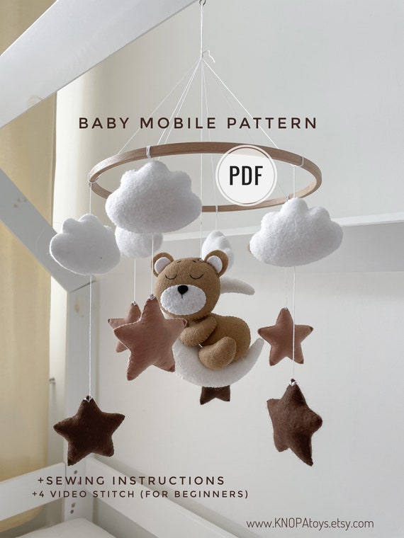 Baby Mobile Pdf Pattern Bear Plush Felt Woodland Animals Bear